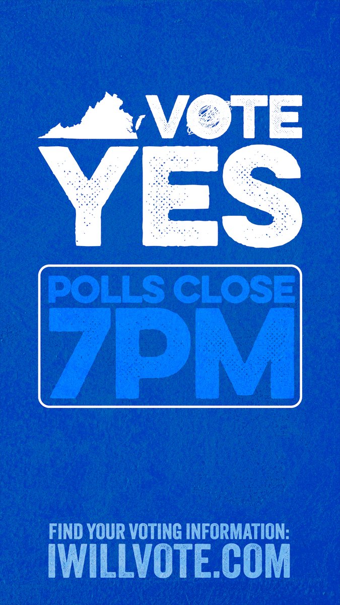 Stop the MAGA power grab. Polls close at 7:00 pm. #VoteYesVirginiaToday