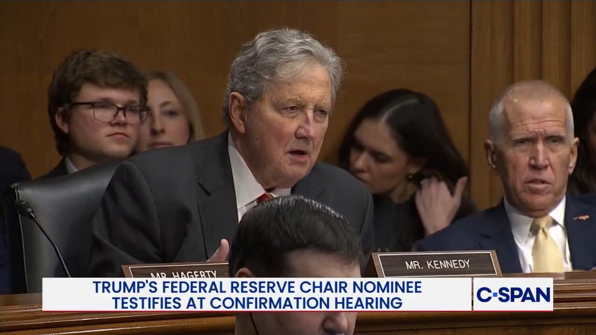 .John Kennedy: "Are you going to be the president's human sock puppet?" Fed chair nominee Kevin Warsh: "Absolutely not…I'll be an independent actor."