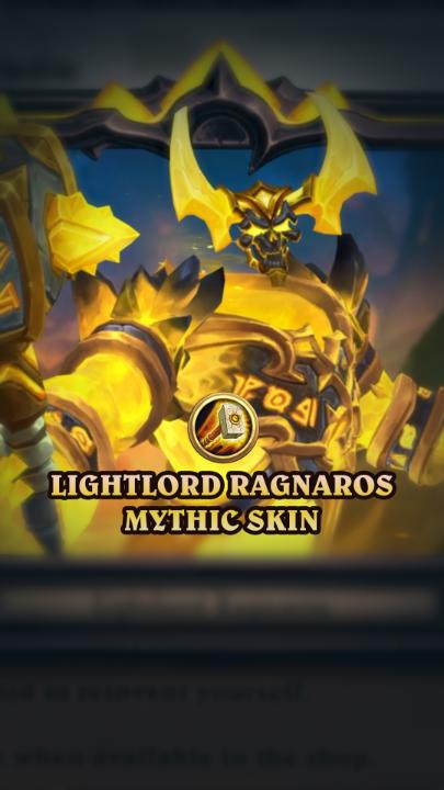 🌟 🙌 Paladin is getting a glow up with this new Lightlord Ragnaros Mythic skin! Can you think of a more radiant glow up than this? 🔥