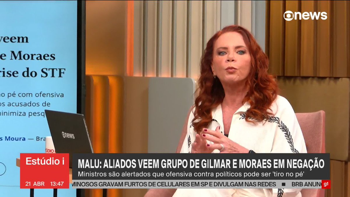 Segundo apuração da Malu Gaspar, aliados da ala de ministros acusados de envolvimento com o caso Master afirmam que os magistrados estão em negação quanto a potencial crise no Supremo Tribunal Federal. ➡ Assista: #GloboNews #Estudioi #STF #crise #AlexandredeMoraes #GilmarMendes