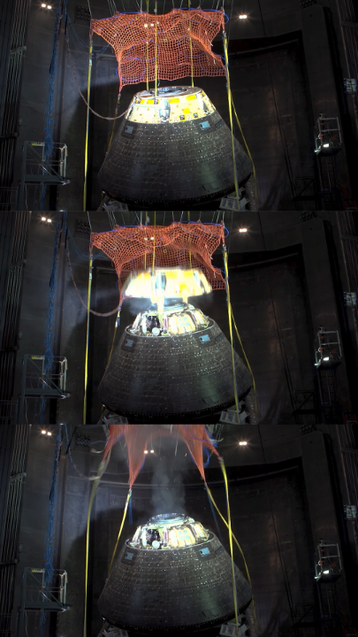At NASA, we test like we fly 💪🔥 In 2024, the Orion capsule that flew around the Moon during the first NASAArtemis mission returned to our Neil Armstrong Test Facility in Sandusky, Ohio, where experts put its forward bay cover through its paces. Fast forward to April 10, when the Orion spacecraft with our four Artemis II astronauts aboard jettisoned its forward bay cover ahead of splashdown off the coast of San Diego. This shell helps protect the spacecraft, but must come off before Orion’s parachutes can deploy and slow the capsule down for a safe landing.