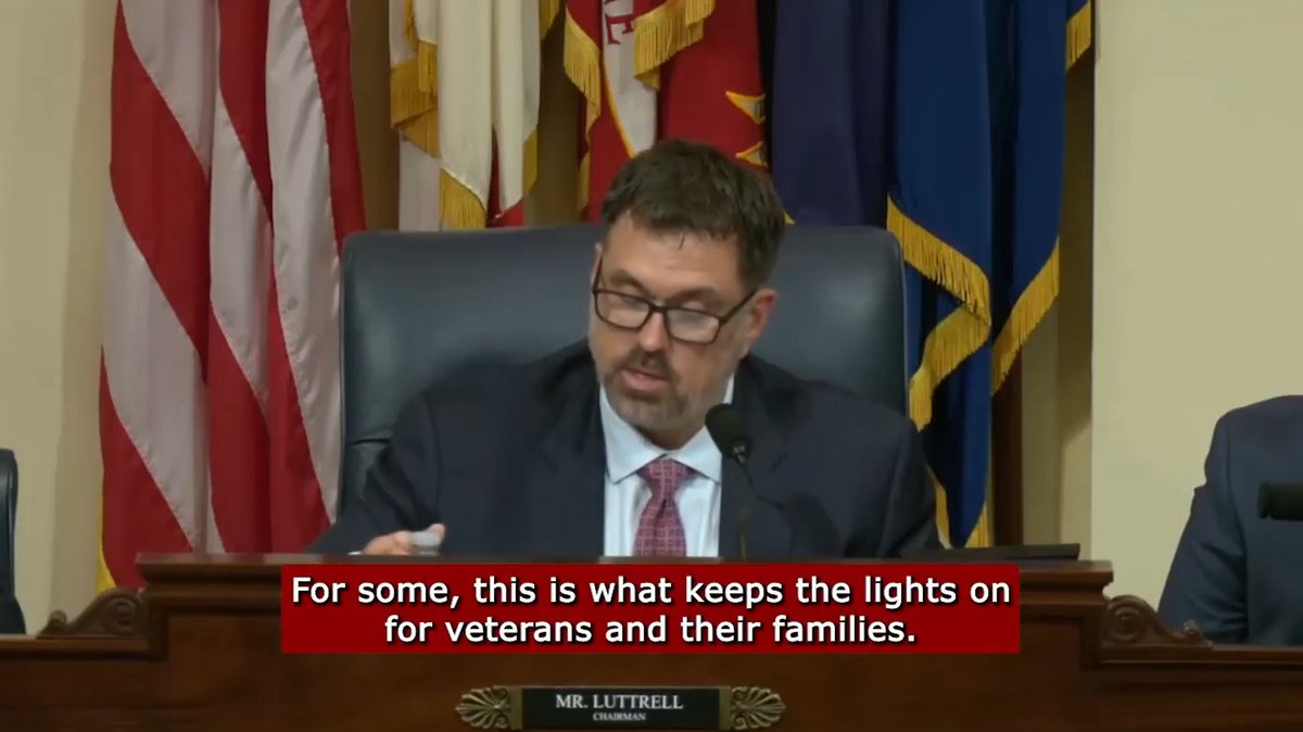 Veterans who receive a pension, have a fiduciary, or use life insurance deserve a system that is clear and accountable. House Republicans are working every day to make sure veterans get the benefits they deserve in a timely manner. Congressman Morgan Luttrell at today's hearing 👇