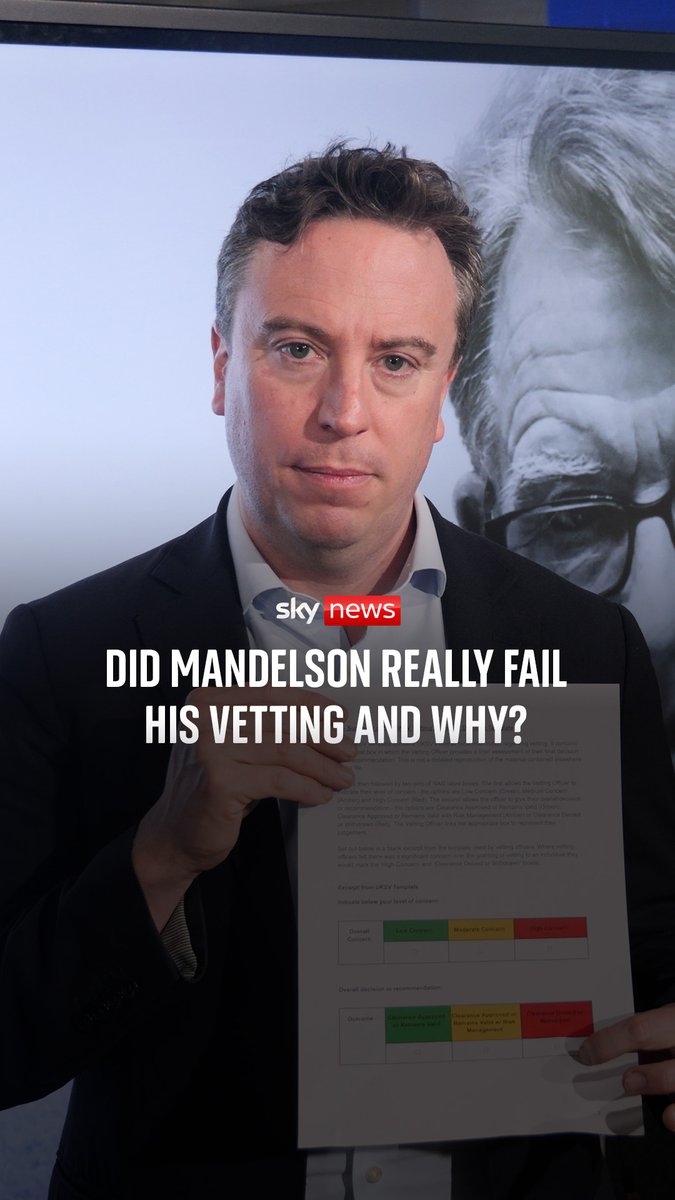 Did Peter Mandelson really 'fail' his vetting? The answer - and the issues behind it - may surprise you, explains Sam Coates Sky ⬇️