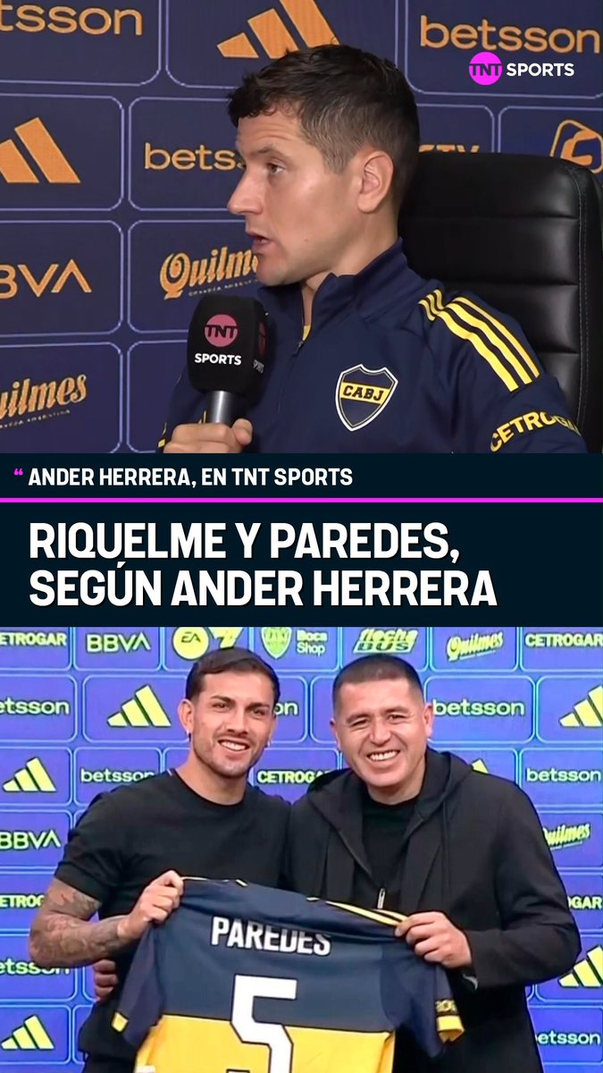 🗣️ANDER HERRERA en TNT Sports Argentina con Marcos Bonocore: "Lo que ha hecho Leo (#Paredes) es histórico. Le quedaban 3-4 años con máximo nivel en Europa, venir a este club con la presión que supone para él, liberarnos un poco a todos de esa presión y él cargar con la responsabilidad, el hincha de #Boca se lo reconoce y lo agradece, podría estar en Europa o en Asia que podría estar ganando 3-4 veces lo que gana aquí, es digno de elogiar y reconocer. Román nos da el espacio suficiente para trabajar el día a día, se lleva mucho foco y nos libera al jugador, y en el trato personal, maravilloso, muy agradecido".
