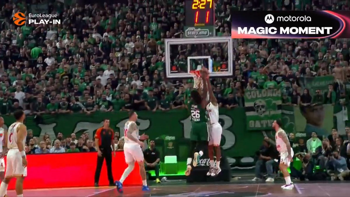 “OH MY GOODNESS 🤯” Mathias Lessort leaving the commentator speechless #MotorolaMagicMoment motorola | Panathinaikos BC