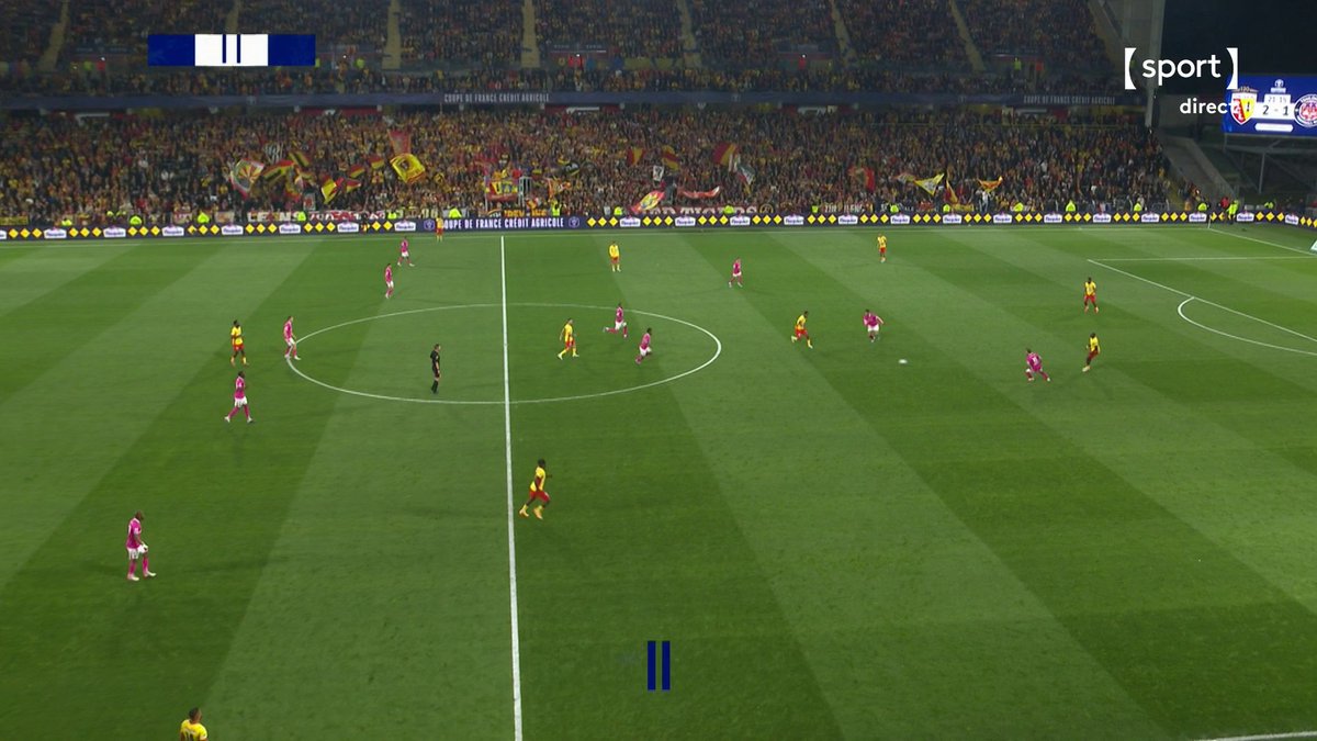 #CDF | Les Toulousains profitent d'une grosse erreur de la défense lensoise pour réduire le score 2-1 ⚽️ #RCLTFC 📺 Suivez le match en direct :