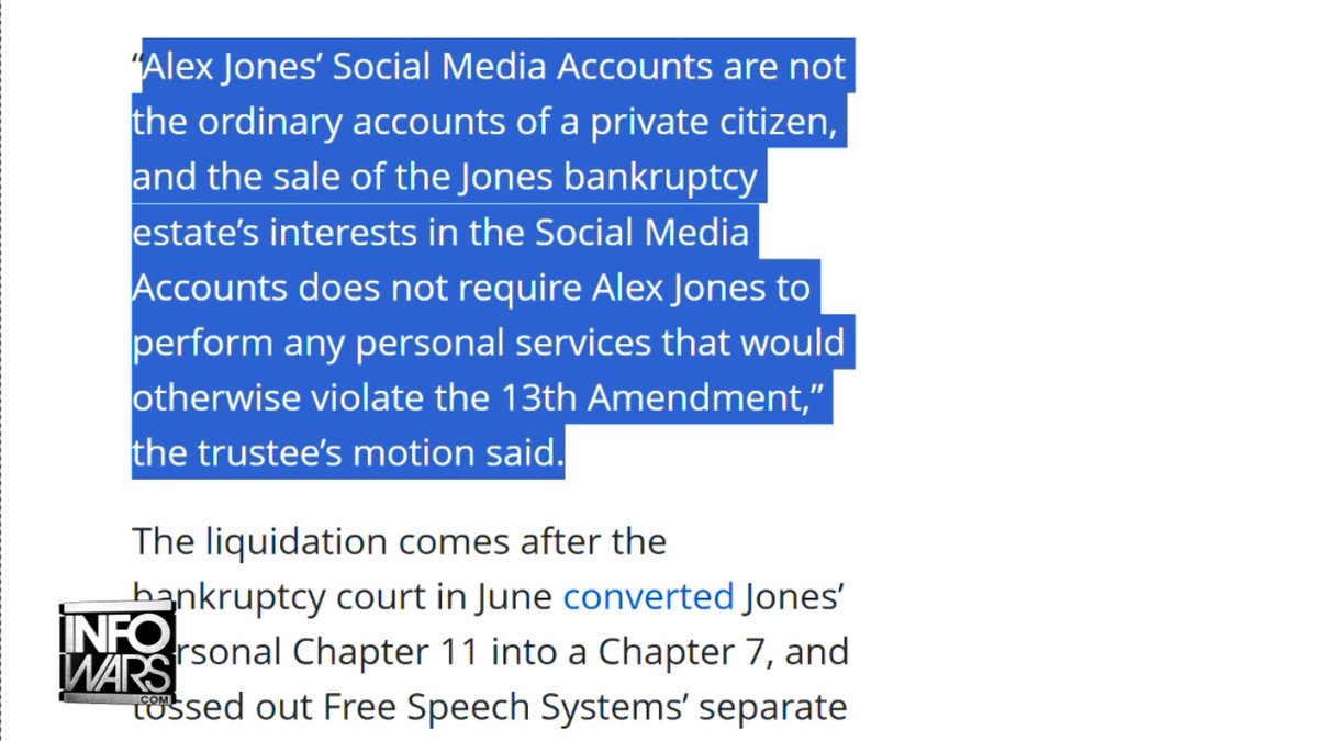THIS IS KEY: The 13th Amendment Is Being Violated In Order To Force Alex Jones Into Indentured Servitude! Constitutional Expert Robert Barnes Breaks Down How The Bloomberg-Backed Onion Is Attempting To Take Over/Own Alex Jones' Identify To Misrepresent His Views & Create A Counterfeit Version Of Him That Will Serve Their Political Agenda "They Claim The 13th Amendment Doesn't Apply To Alex Jones!" 🔴WATCH/SHARE THE LIVE ALEX JONES SHOW NOW:
