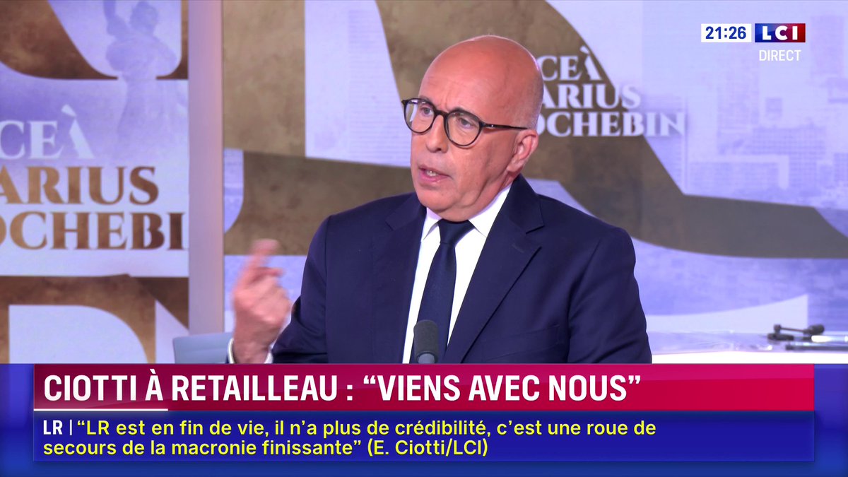 🔴 Faut-il suspendre l’accord UE-Israël ? "Non, Israël est une grande démocratie, qui mène un combat qui est stigmatisé, attaqué (...) Éradiquer la menace nucléaire iranienne, c’est un combat utile", déclare Eric Ciotti 📺 Darius Rochebin