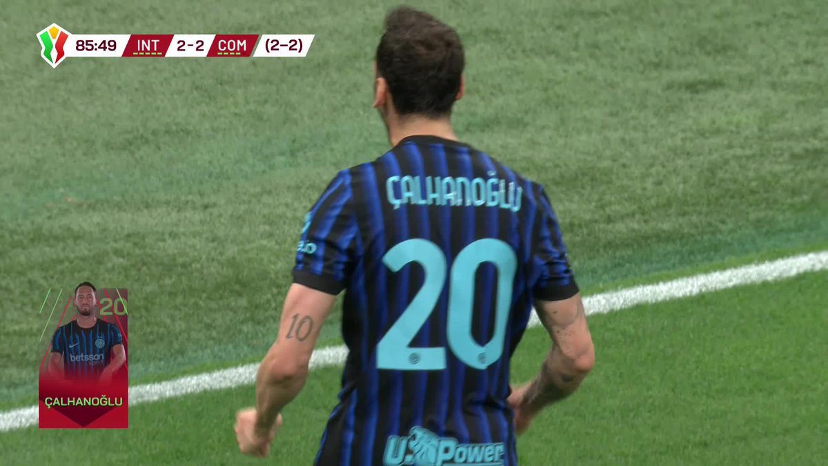 He's done it again! Inter have done it to Como again! 😱 Hakan Çalhanoğlu gets his second to level up the tie and now extra time beckons 🔵⚫