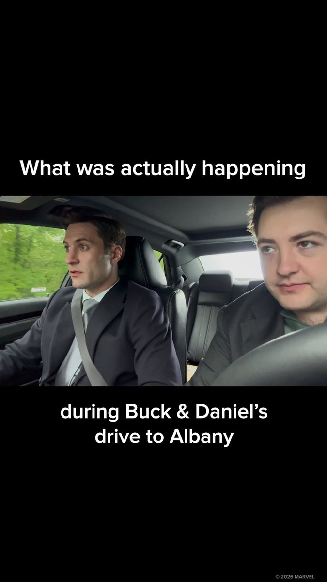 What a road trip with Michael Gandolfini and Arty Froushan actually looks like. Catch up on #DaredevilBornAgain Season 2 Episode 5 before a new episode drops tonight at 6PM PT, only on Disney+.