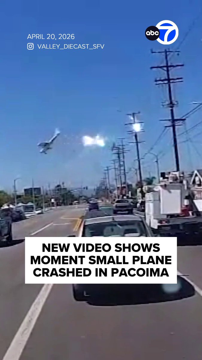 New video shows the moment a small plane clipped a high-voltage power pole before it overturned and crashed in Pacoima. First responders rushed the pilot to the hospital in critical condition.