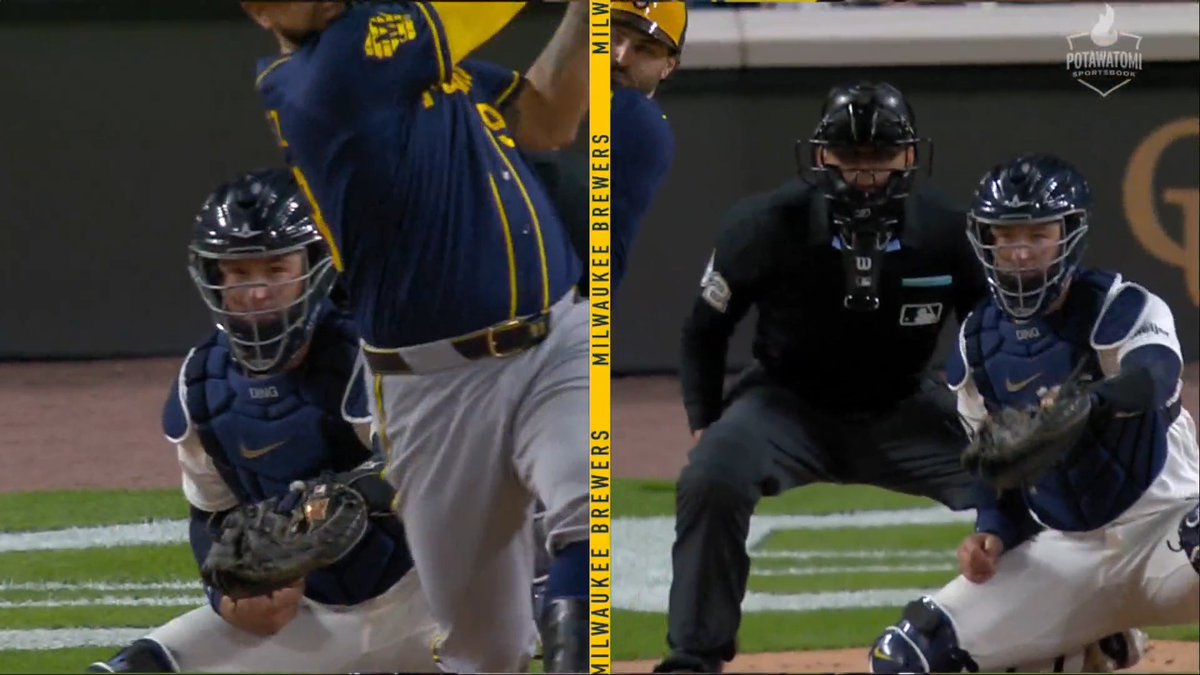 This side-by-side of Gary Sanchez and Garrett Mitchell's triples 💀 →