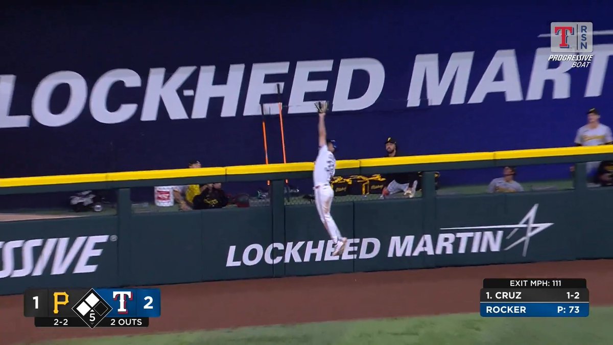 Evan Carter robs Oneil Cruz of a homer! 😱