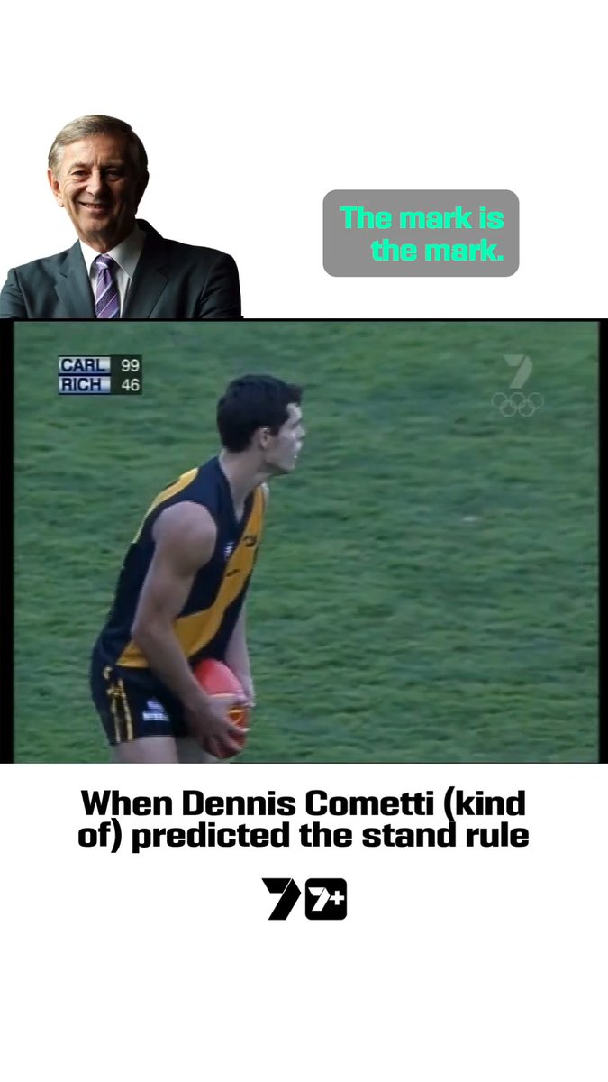 Did you know Dennis Cometti predicted the stand rule in 2000? Well, kind of. And Malcolm Blight was a bit confused. All while Sandy Roberts kept calling the game. Enjoy: