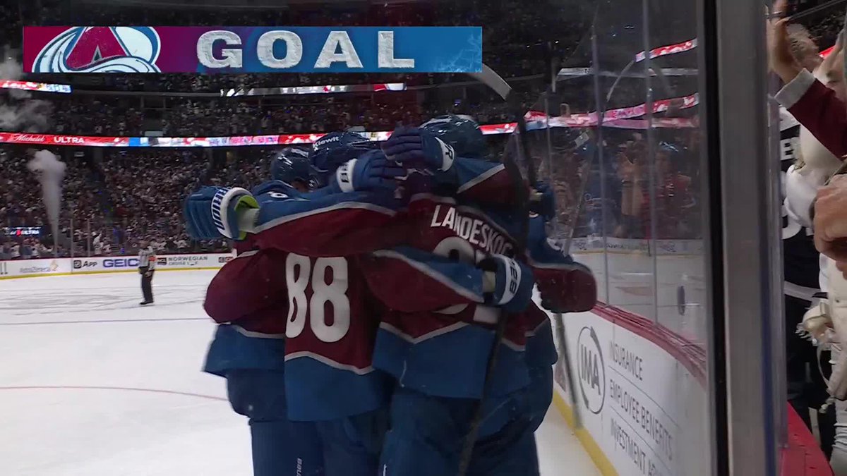 GABE LANDESKOG HAS TIED THE GAME, THEY ARE ROCKING IN DENVER 🔥