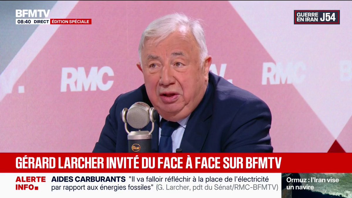 "Nous n'existons pas dans le conflit au Moyen-Orient", estime Gérard Larcher, président du Sénat