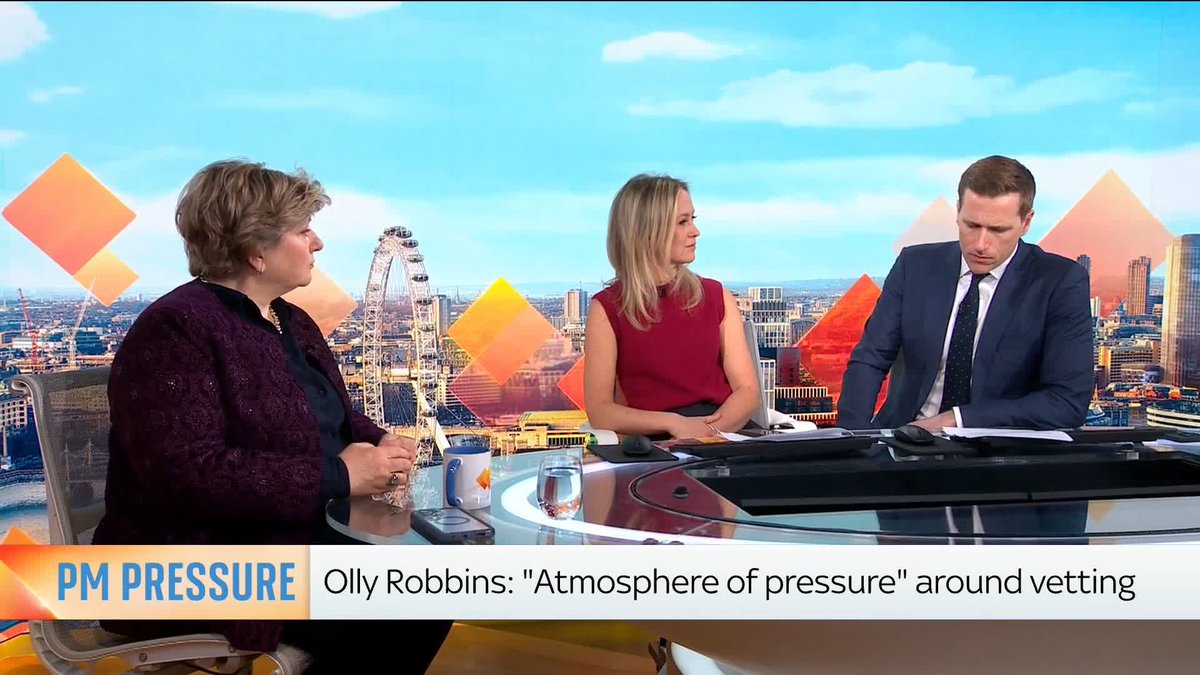 Emily Thornberry: 'Olly Robbins seemed to think it was a borderline case, but I think the recommendation from vetting was much stronger than that' The Chair of the Foreign Affairs Select Committee joins Mornings following Sir Olly Robbins's testimony on Mandelson's appointment.