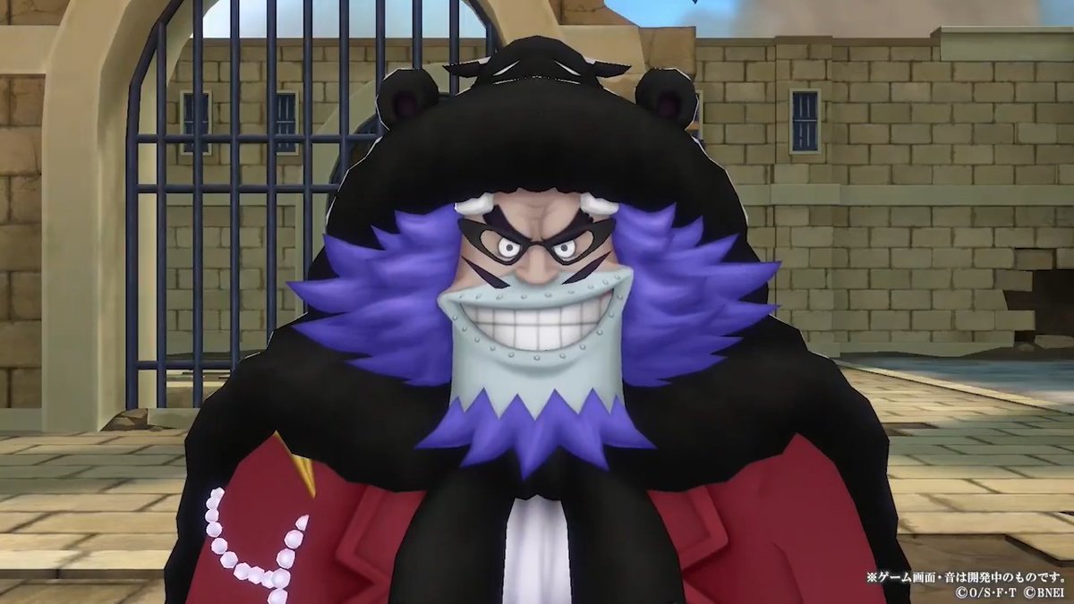 【新キャラ紹介】 ■悪ブラックドラム王国/国王 ワポル 黒属性/ディフェンダー 通常攻撃とスキルの全てが長押し可能で、攻撃が回避されにくいディフェンダー🛡️ 「ベロ大砲」は長押ししている間、好きな方向に連続で大砲を発射できるぞ! #バウンティラッシュ #ONEPIECE