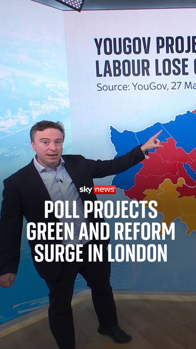 A major YouGov poll for Sky News projects the worst result in London for Labour since the 1970s, with the Greens and Reform benefitting. Sky's deputy political editor Sam Coates Sky explains the poll's findings.