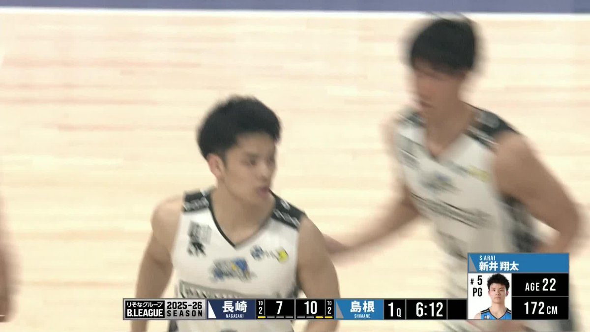 ステップバックでかわして決める⚡️ 島根#5 新井が試合早々2本目の3Pシュート！ 島根スサノオマジック 📡バスケットLIVEで生配信中 #Bリーグ #りそなグループ