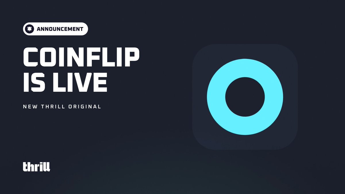 🚀 Coinflip is Live. Play the latest Thrill Original with 3 gameplay modes ✨ Stack your multiplier in Classic Mode ✨ Predict full sequences in Order Mode for bigger returns ✨ Control your risk with minimum outcomes in Target Mode ✨ Play up to 10 coins at once 🎁 Giveaway RT + Drop your Thrill Username 💰 $10 x 20 random winners Play Game 👇