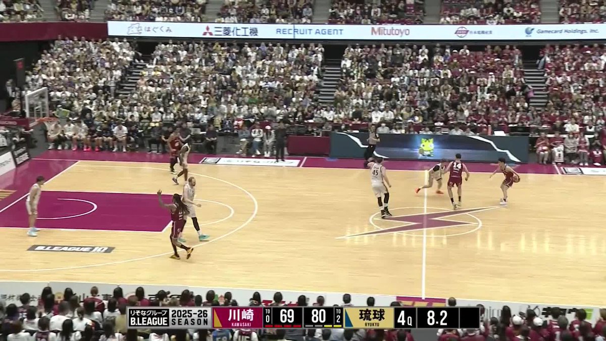 【試合終了】 りそなグループ B.LEAGUE 2025-26 B1リーグ戦 第34節 71 川崎ブレイブサンダース 80 琉球ゴールデンキングス ボックススコア