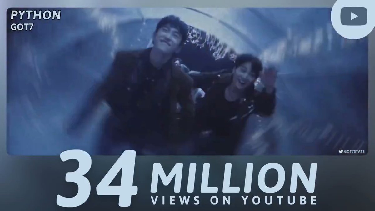 “PYTHON” music video has now surpassed 34 million views on YouTube. GOT7 - PYTHON — GOT7 GOT7 (갓세븐) #GOT7 #갓세븐 #GOT7_PYTHON