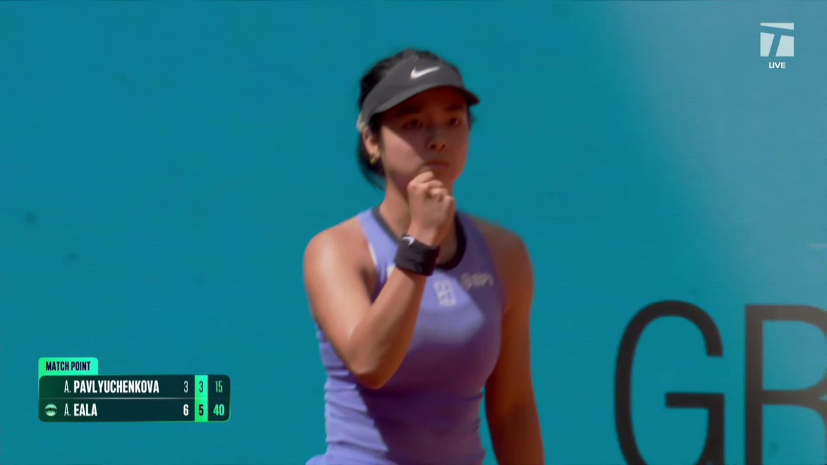Third year in a row getting past Madrid’s first round! ⏭️ Eala bests Pavlyuchenkova in straight sets: 6-3, 6-3. 👏 #MMOpen