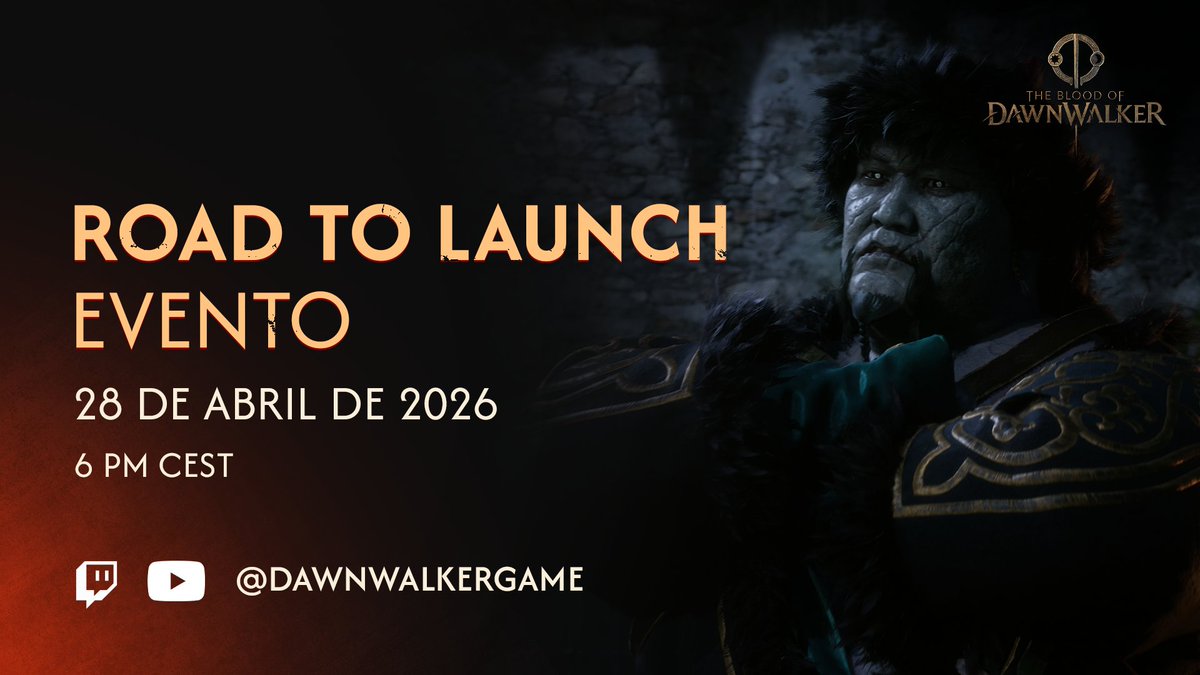 ¡No te pierdas el directo de unos 45 minutos de duración de #Dawnwalker el 28 de abril a las 18:00 CEST! Podrás ver: 🩸 Nuevo gameplay del mundo abierto 🩸 Tráiler de la historia 🩸 FECHA DE LANZAMIENTO 🩸 Requisitos del sistema 🩸 Música épica 🩸 ¡Y mucho, mucho más!