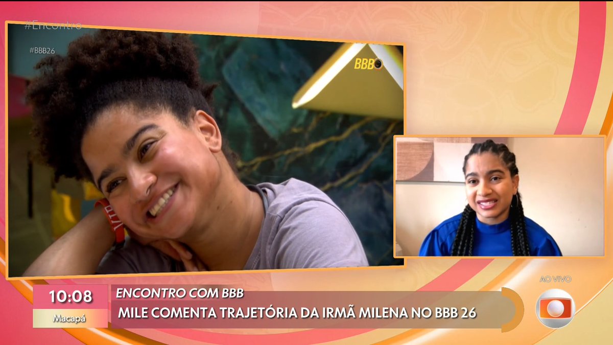 Mile: "Foi um turbilhão de sentimentos e a gente tá muito feliz. Sempre tentei fazer ela entender que ela tambem tinha voz. Eu tava ali o tempo todo. Nossa trajetória de vida nos levou a isso. Milena merece o mundo. Ela se descobre no programa" #BBB26