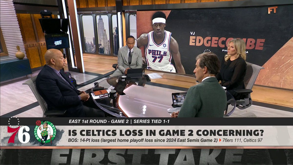 .Stephen A Smith and Michael Wilbon are “not concerned” after the Celtics’ loss to the 76ers ☘️