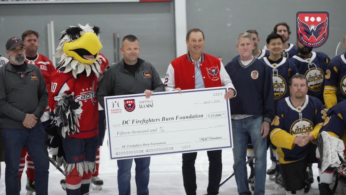 This month, the Capitals and MESFire.com partnered with DC Fire Hockey for their annual first responders hockey tournament. In support of the DC Firefighters Burn Foundation, our Alumni Association donated $15,000 to help burn survivors and those who care for them across the DMV.