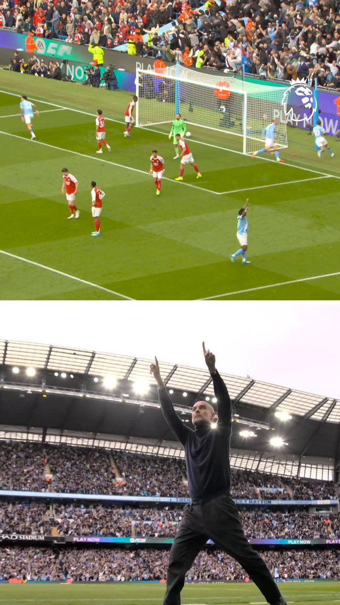 Pep Guardiola and Mikel Arteta living every moment of a title race blockbuster 🍿