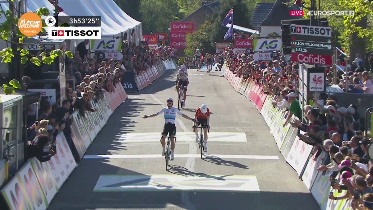 PAULA BLASI TIRA EL MURO ✨🇪🇸 La catalana hace tercera en Huy tras su victoria en Amstel. Demi Vollering gana su segunda Flecha Valona. 🚴‍♂️ Lo has visto en Eurosport.es y HBO Max España 🌟. #FWwomen