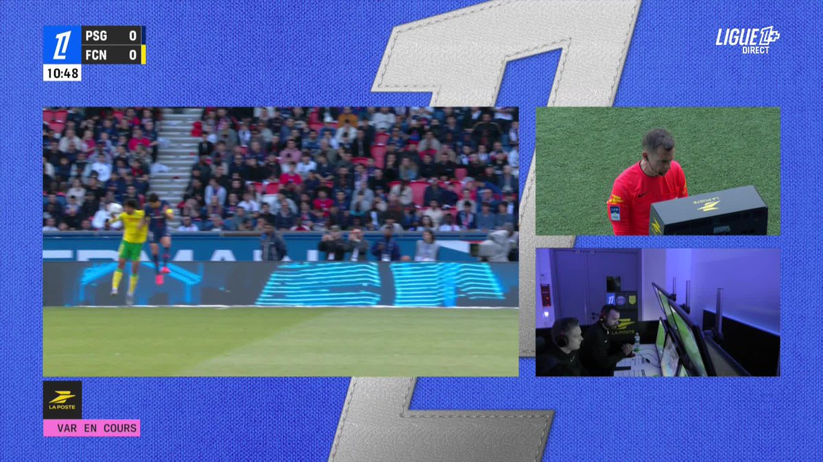 𝙋𝙚𝙣𝙖𝙡𝙩𝙮 𝙥𝙤𝙪𝙧 𝙡𝙚 𝙋𝙎𝙂 🚨 M.Turpin est appelé par la VAR et désigne le point de pénalty. Décision justifiée selon vous ? 👀 #PSGFCN
