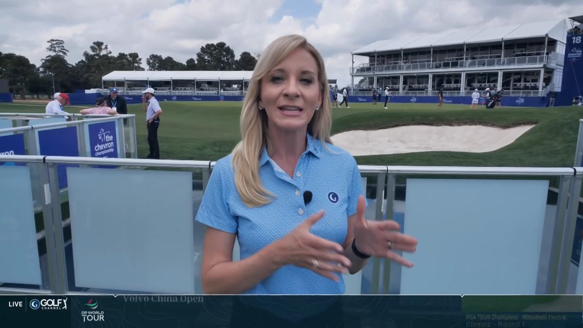 While a permanent water feature is planned for 2027, Amy Rogers shares a look at the temporary pool for the winner's splash tradition at this week's Chevron Championship 🌊