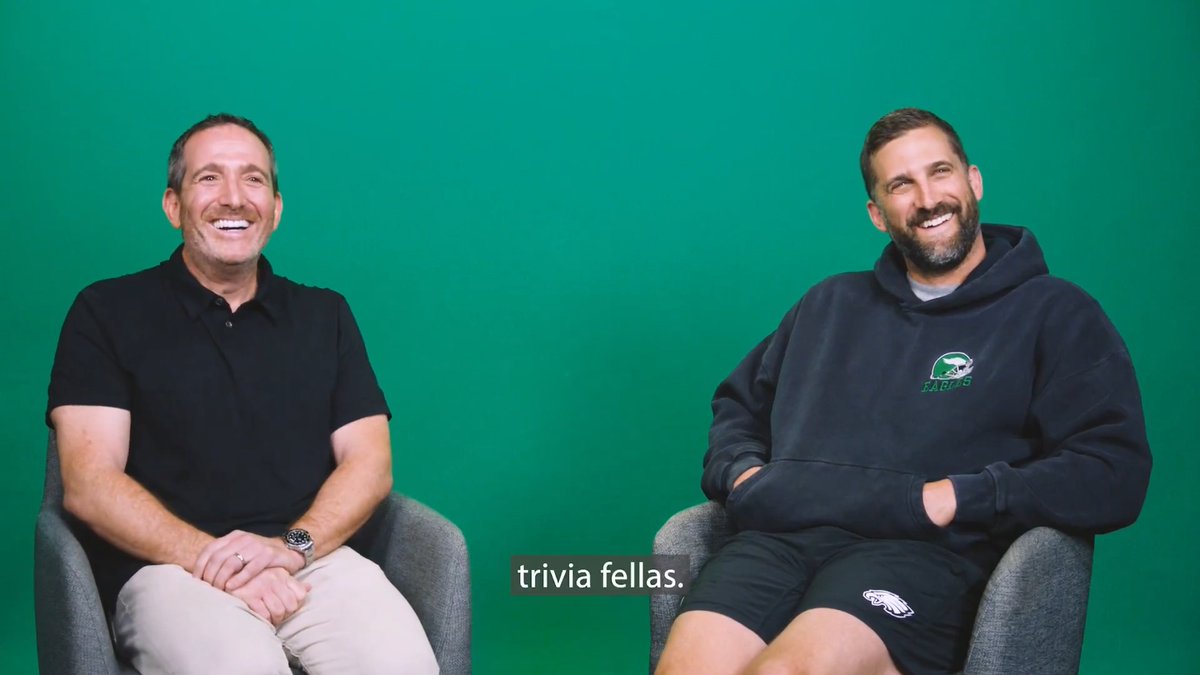 Very fun watch: #Eagles GM Howie Roseman and HC Nick Sirianni doing NFL Draft trivia. ๐คฃ (๐ฅ Philadelphia Eagles)
