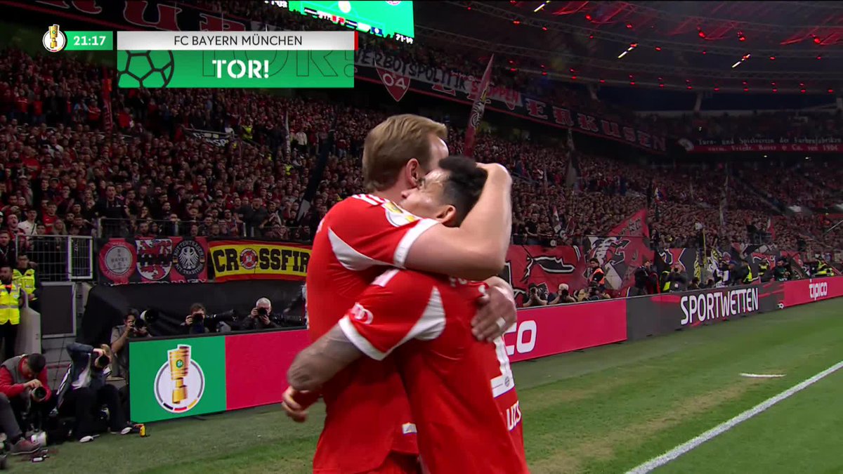 To the surprise of nobody, Harry Kane has come up with a big goal for Bayern Munich! 🏴 The visitors lead against Leverkusen in the DFB Pokal Semi-Final 🔴