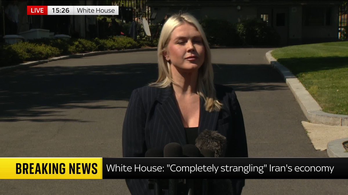 "He will dictate the timetable." White House press secretary Karoline Leavitt says Donald Trump hasn't set a firm deadline on how long the U.S. blockade of the Strait of Hormuz will last. 📺 Sky 501, Virgin 602, Freeview 233 and YouTube