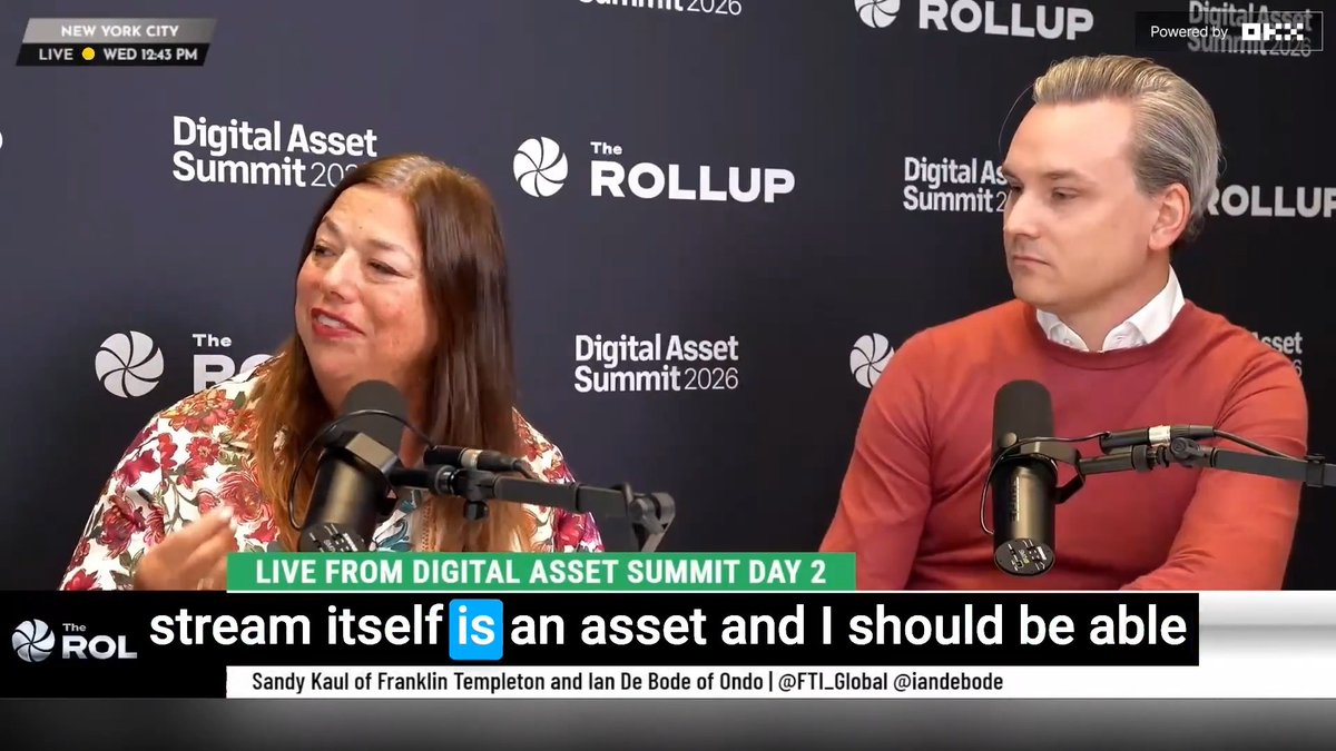 An ETF that just holds assets is leaving utility on the table. Sandy Kaul, on why tokenized ETFs can be so much more than a wrapper. Ian De Bode x Ondo Finance x The Rollup x Andy x Robbie Klages x Digital Asset Summit 2026 x Blockworks