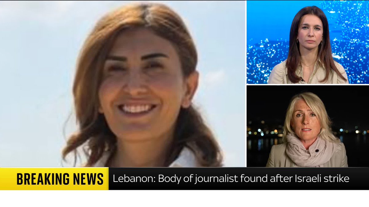 BREAKING: The body of a Lebanese journalist has been found under the rubble after an Israeli strike. Sky's Diana Magnay reports. Yalda Hakim |