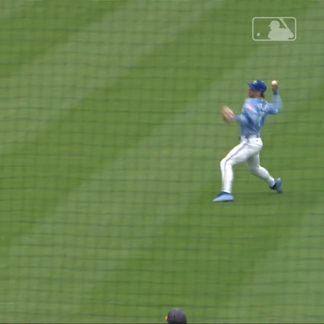Bobby Witt Jr. gets the runner at home with a gorgeous relay