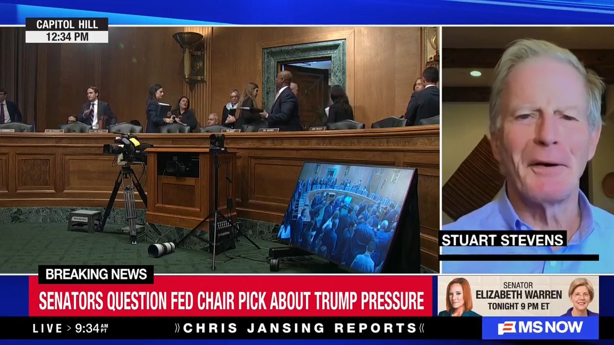 Trump's pick for Fed chair should be asked about his relationship with anti-democracy billionaire Peter Thiel before we let him anywhere near our Federal Reserve. Watch LP Senior Advisor @StuartpStevens on MSNOW.