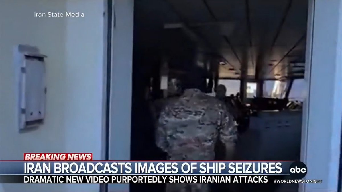 Dramatic video broadcast on Iranian state TV shows masked soldiers boarding a cargo ship and brandishing long guns. Iran seized two cargo ships just 24 hours after Pres. Trump extended the ceasefire. Mary Bruce reports.