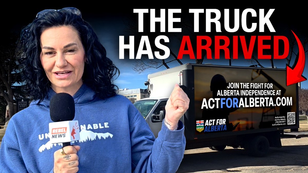 Act For Alberta launches billboard truck campaign to fuel independence movement Act For Alberta has kicked off a provincewide mobile billboard campaign aimed at building support for Alberta independence and pushing back against Ottawa’s grip on the province. The registered third-party advertiser has hired Rebel News’s famous “Big, Beautiful Billboard Truck” to roll across Alberta with messages supporting sovereignty and challenging the federal political class. The truck made its first stop at the Alberta Legislature Building — and Rebel News was on scene to welcome it as the campaign officially hit the road. Albertans have spent decades being ignored, overtaxed and overruled by Canada’s Laurentian elite, while decisions affecting Alberta jobs, energy and freedoms are made thousands of kilometres away in Ottawa. Unlike legacy media outlets that often dismiss Western frustration, the billboard truck takes the message straight to the streets; impossible to censor, impossible to spin, and built for viral attention online and in person. Act For Alberta is one of several groups tapping into long-running anger over blocked pipelines, equalization payments, firearms policy, federal overreach and a political system many westerners believe is rigged against them. While separatism has long sat outside the mainstream, support tends to surge whenever Ottawa tightens the screws. And are they ever! The province will hold a direct referendum on independence and the right to choose its own future on October 19, 2026. REPORT by Sheila Gunn Reid: