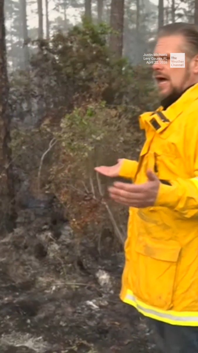 Senior National Correspondent Justin Michaels gives a look at the conditions from the Cow Creek Fire in Levy County, Florida, where more than 1,600 acres have burned and "spotting" remains a major threat.