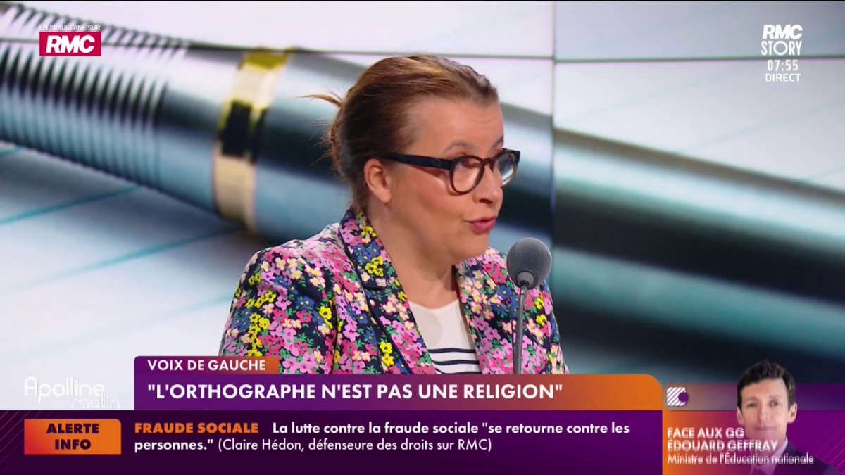 🔴 Le ministre de l'Éducation veut durcir la notation de l'orthographe, de la syntaxe et de la grammaire aux examens. 🎙️ "L’orthographe ne doit pas être une religion", martèle Cécile Duflot #ApollineMatin
