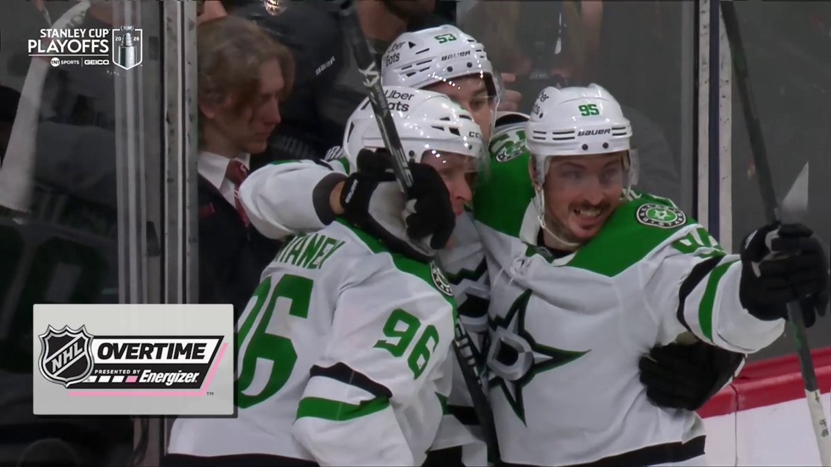 WYATT JOHNSTON ENDS IT 🤠 The Dallas Stars win this one in Energizer double OT and take a 2-1 series lead! #StanleyCup
