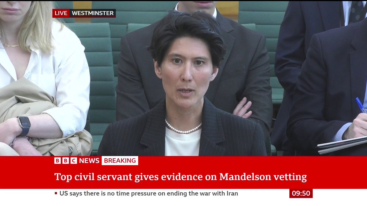 Cat Little, the permanent secretary at the Cabinet Office, says she has "an audit trail" showing conversations between security officials and the Cabinet Office advising the Foreign Office that "developed vetting" should be sought for Peter Mandelson
