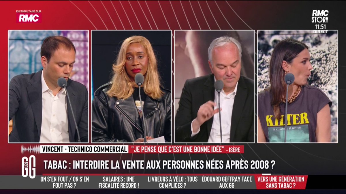 🚬 Faut-il interdire la vente de cigarettes à tous les jeunes nés après 2008, pour une génération sans tabac ? 📞 Vincent, technico commercial, au 3216 : "C'est une bonne idée d'interdire. J'ai 56 ans, je fume depuis que j'ai 14 ans. Je suis à 2 paquets de 25 par jour." #GGRMC